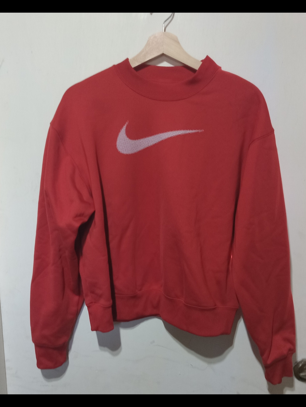 Nike Red Crewneck Sweatshirt with White Swoosh